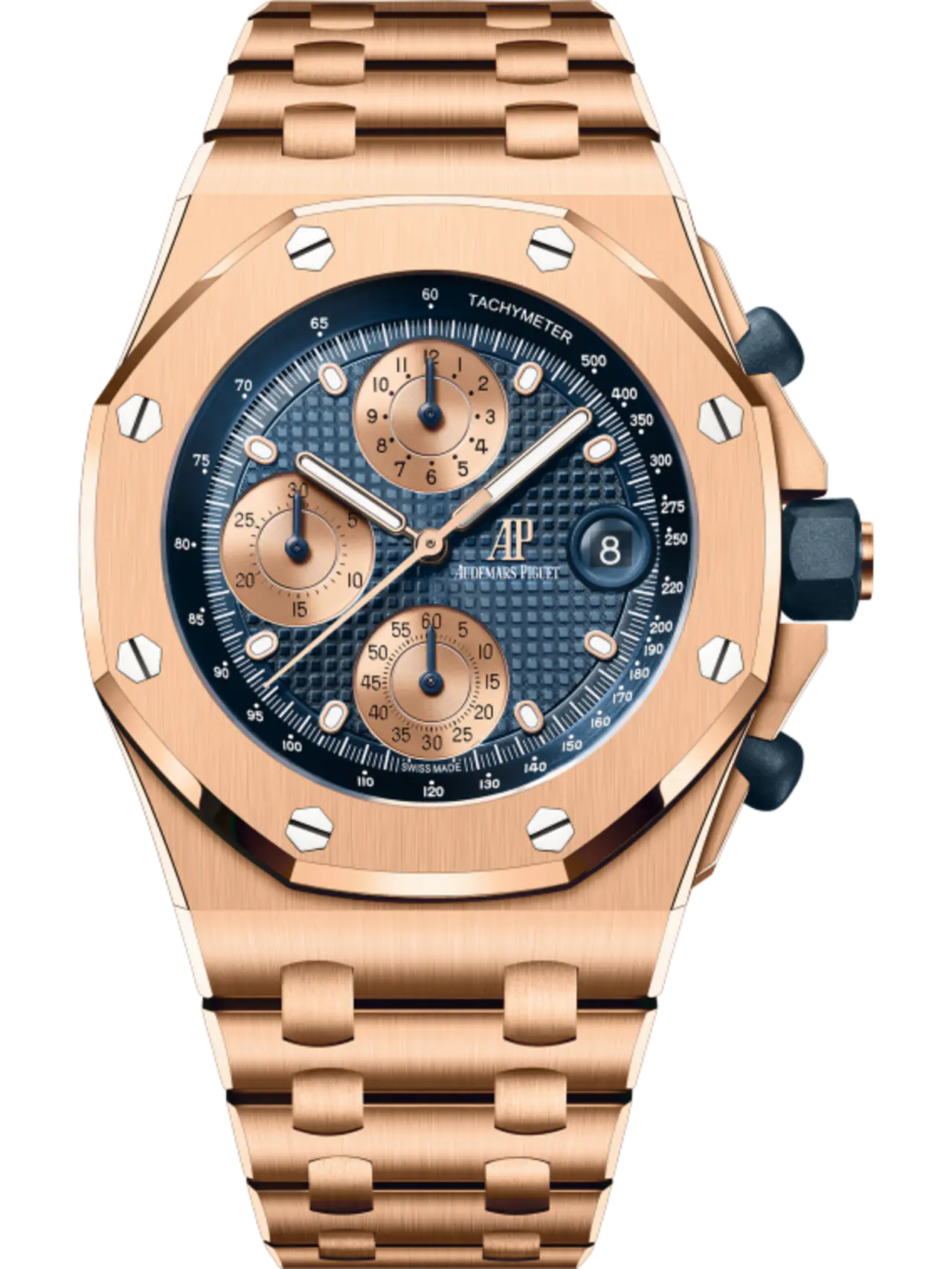 [2026 Mirror Grade]Audemars Piguet  OFFSHORE Pink Gold Blue Dial CHRONOGRAPH 42mm 26238OR.OO.2000OR.01