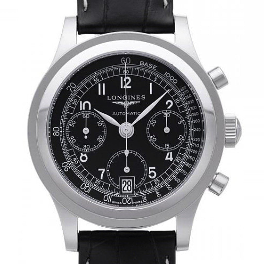 [2026 Mirror Grade]Longines Men's L2.768.4.53.2 Heritage Chronograph Black Leather Watch