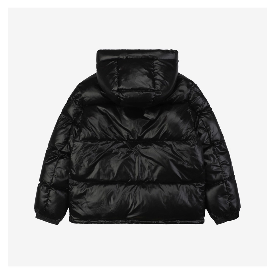Mxxcler Pocket Badge Shiny Nylon Down Jacket