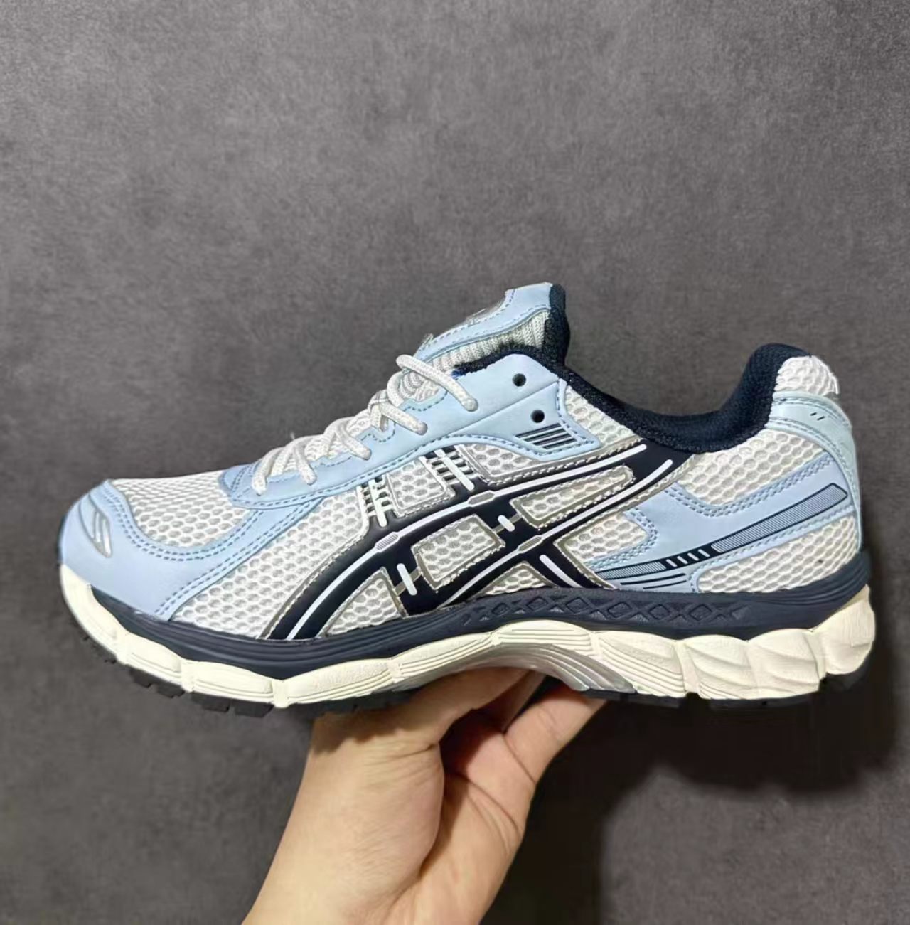 ASICS Gel-Kayano Light Blue Dark Grey Cream White