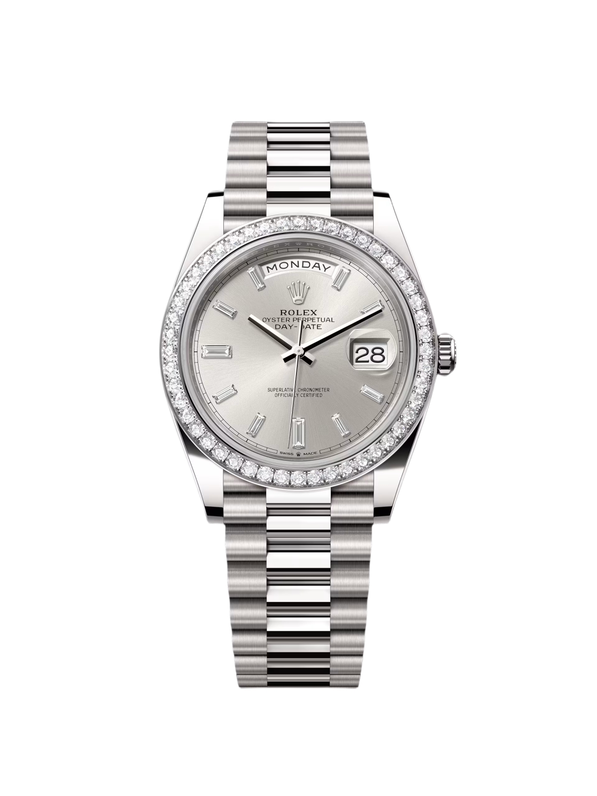 [2026 Mirror Grade]RLX Day-Date 40mm 228349RBR-0001 Silver Dial President Bracelet