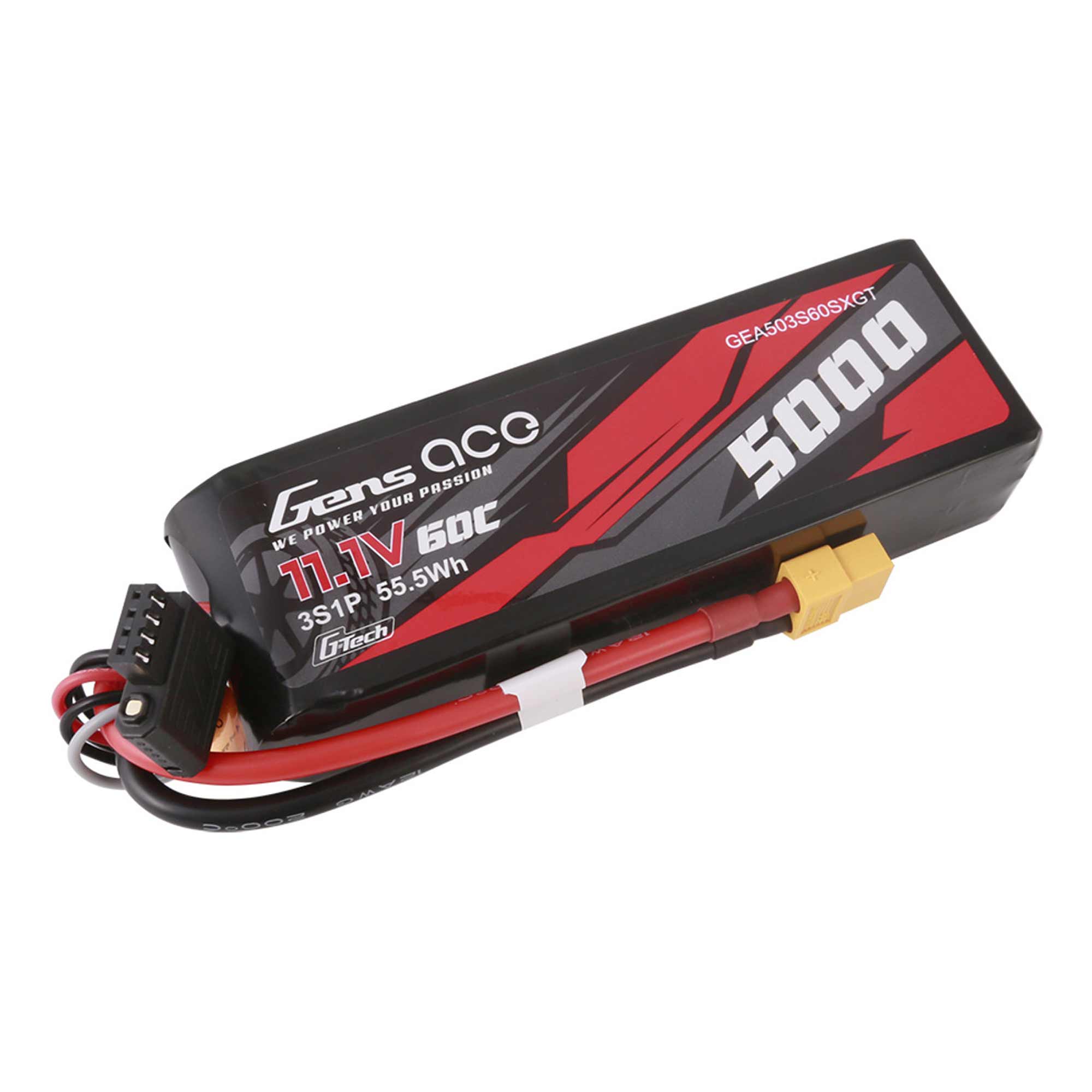11.1V 5000mAh 3S 60C G-Tech LiPo Battery: XT60