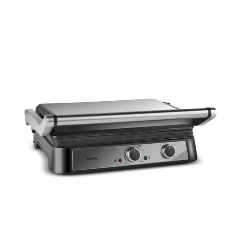 Grill Karaca Inox Toastmate – Capacité de 6 tranches, plaques en fonte, 2000 W