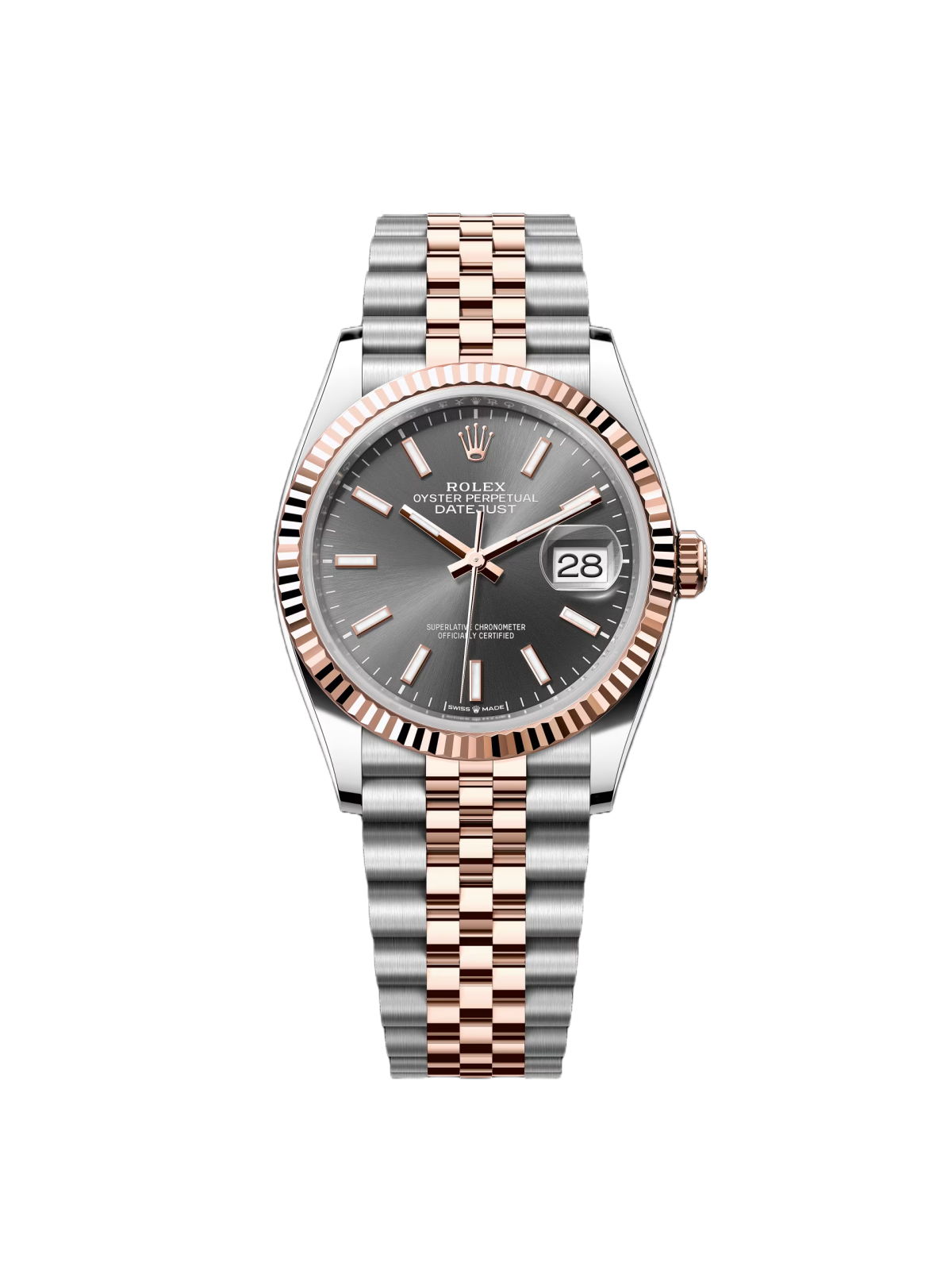 [2026 Mirror Grade]RLX  Datejust 36mm 126231 Slate/Gray Dial Oystersteel and 18K Rose gold Oyster Bracelet