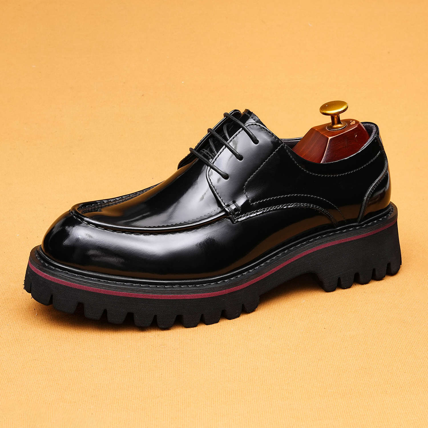 2026 New Men’s Patent Leather Business Derby Shoes 23730