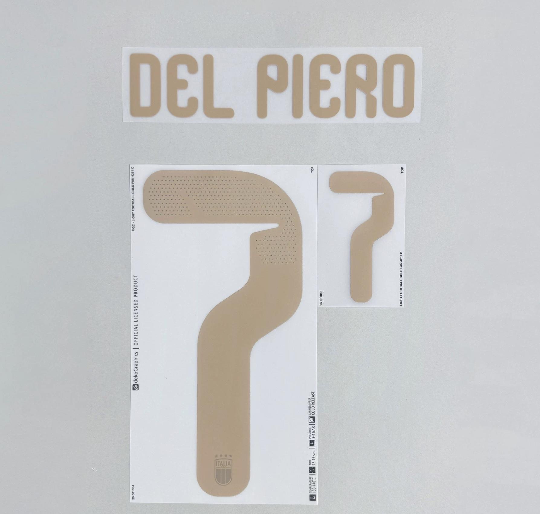 DEL PIERO #7 Italy 2026 World Cup Home Football Soccer Name & Number Set