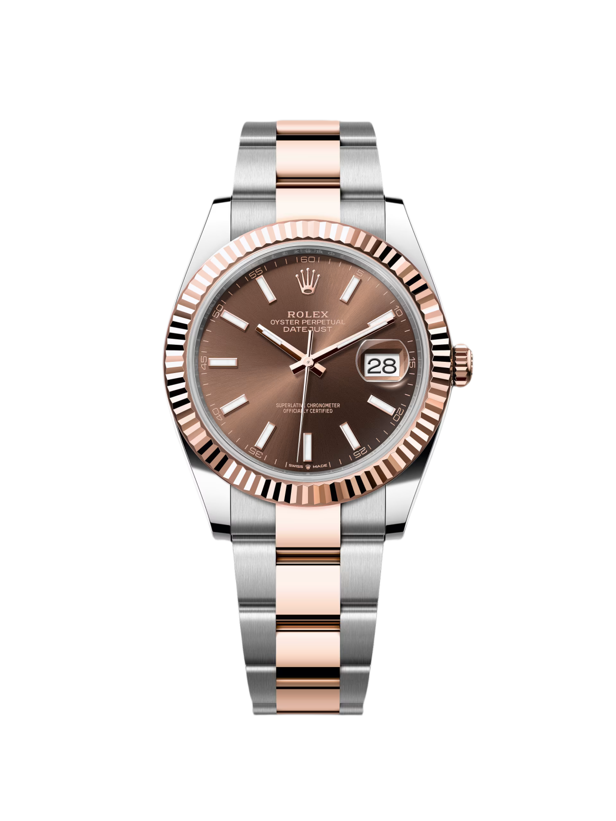 [2026 Mirror Grade]RLX Datejust 41mm 126331 Chocolate Index Jubilee Steel and Everose Gold Watch