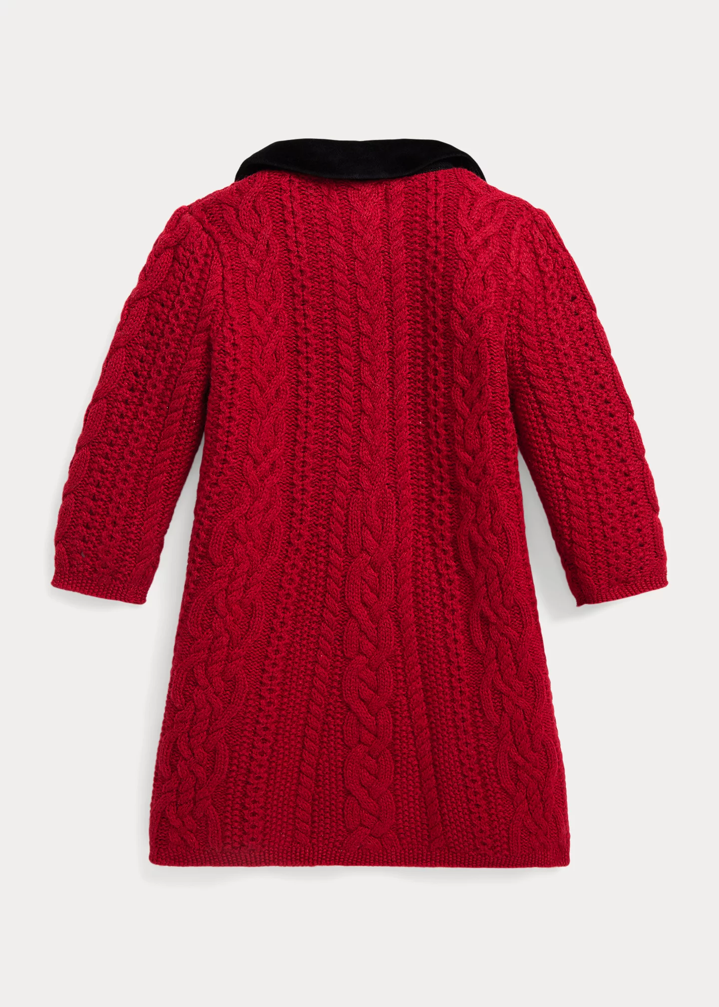 Aran-Knit Wool Sweater Coat