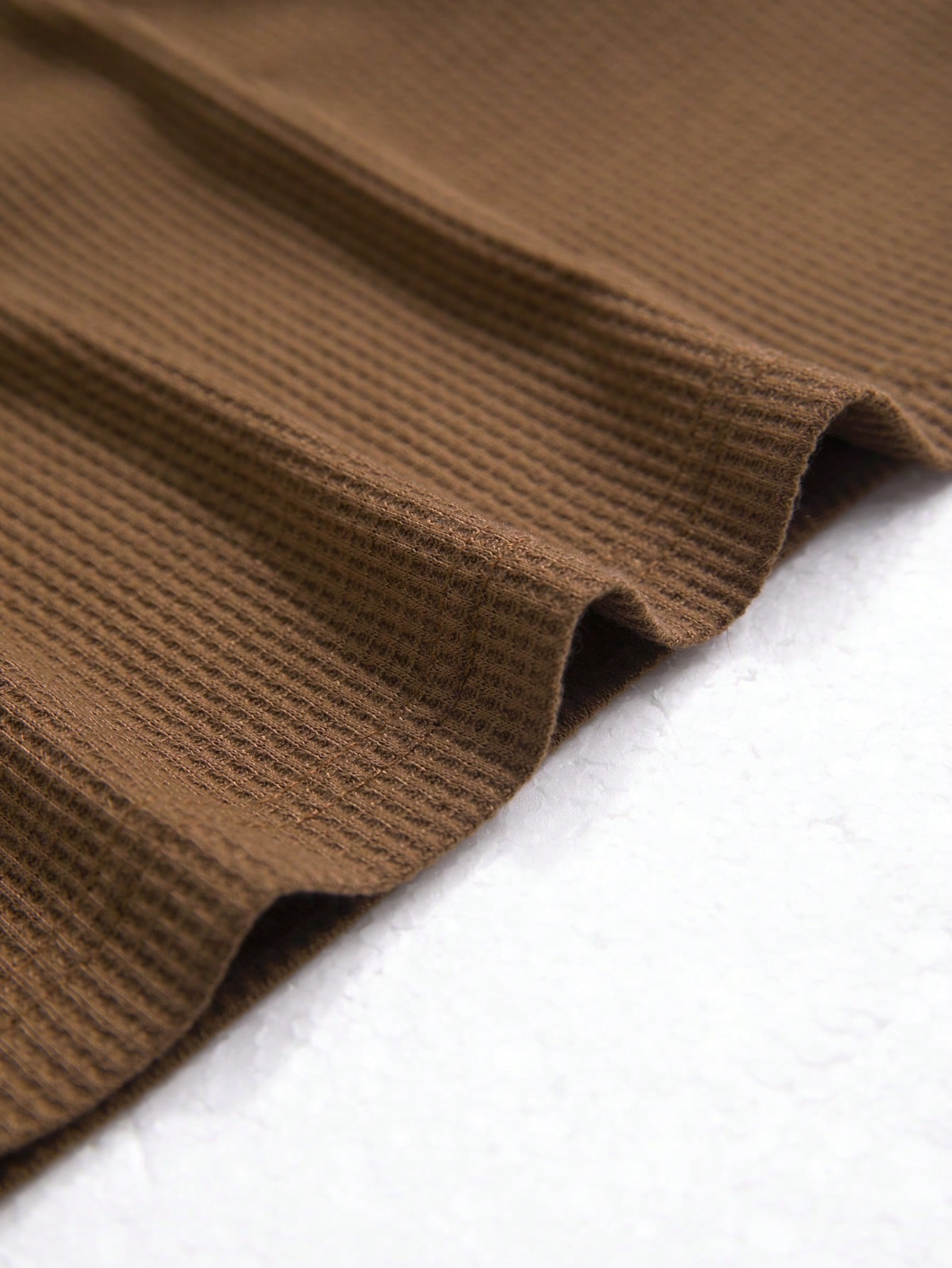 Men Half Button Waffle Knit Tee