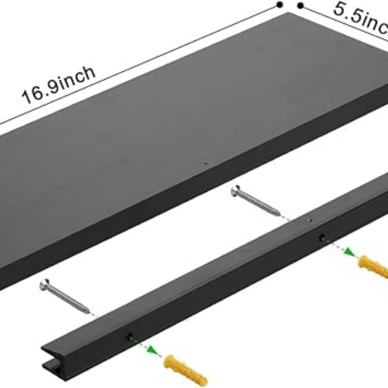 Floating Shelves Black 17 inch