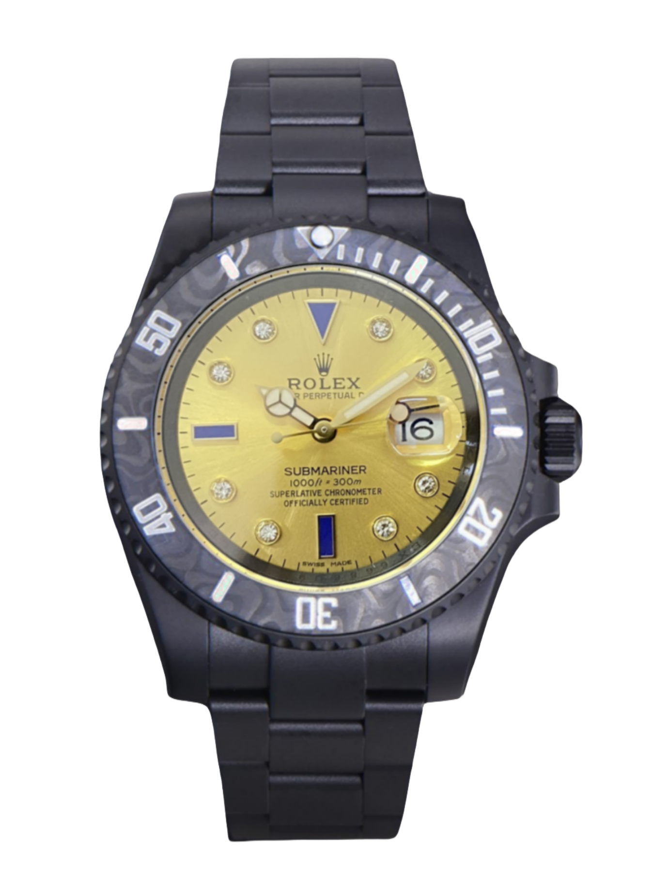 [2026 Mirror Grade]Rolex Submariner Diw 116610 PVD-DLC Stainless Steel Carbon Fiber Bezel Champagne Dial