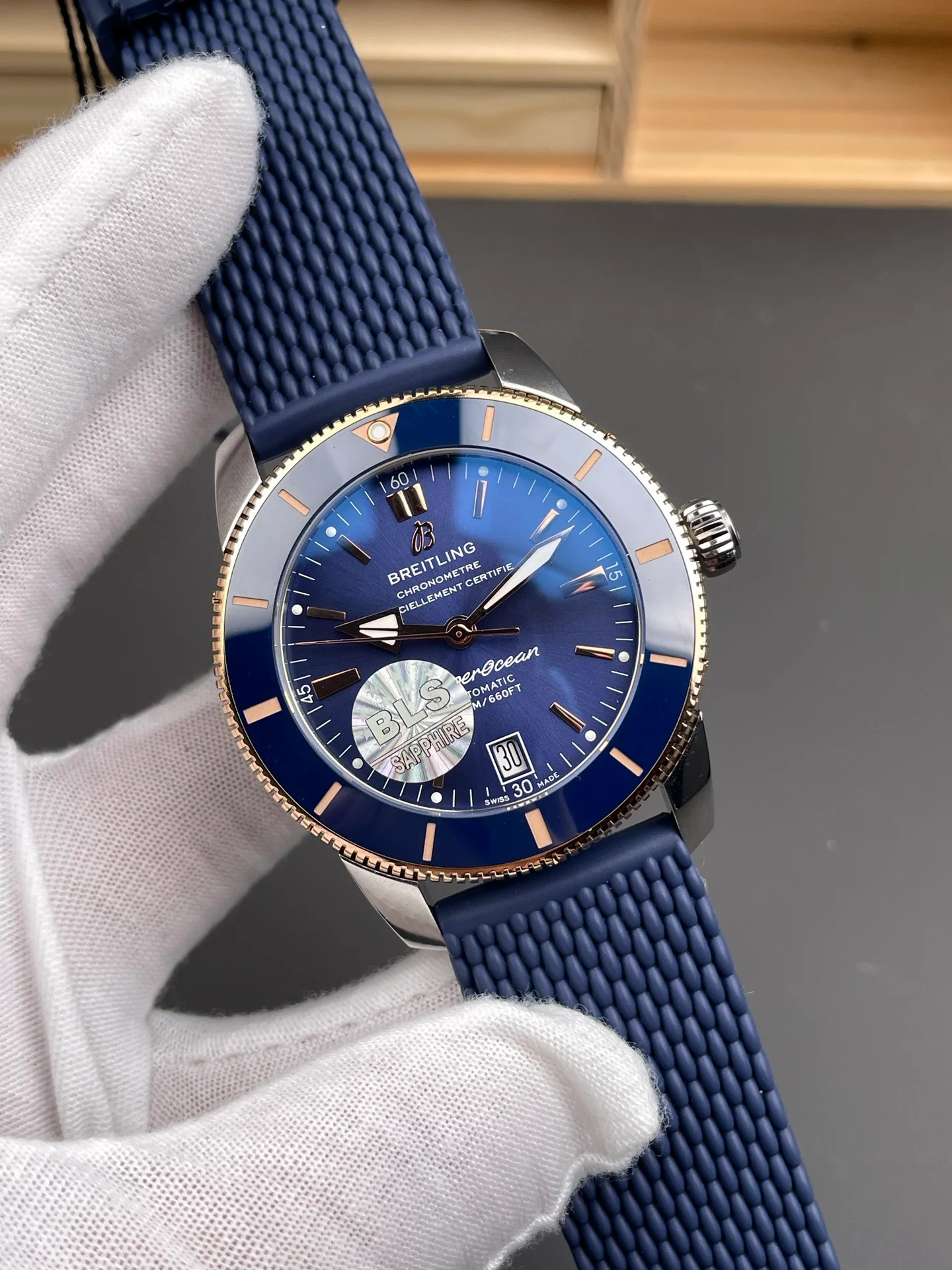 Superocean Heritage Two-tone Rose Gold Blue Dial