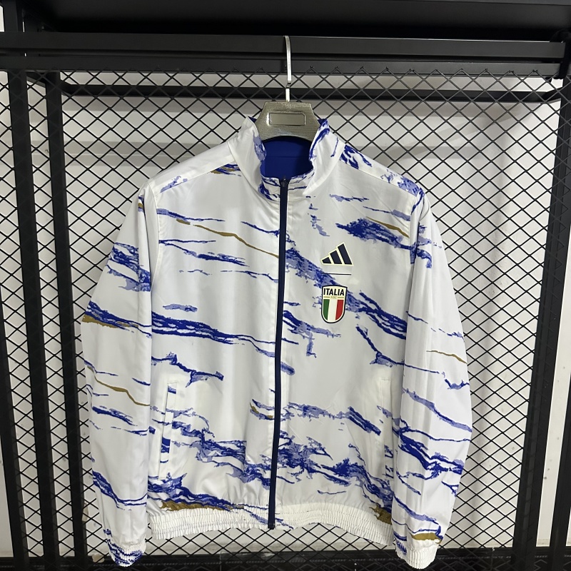Italy Reversible Double-Sides Windbreaker Jacket Blue&White 2025