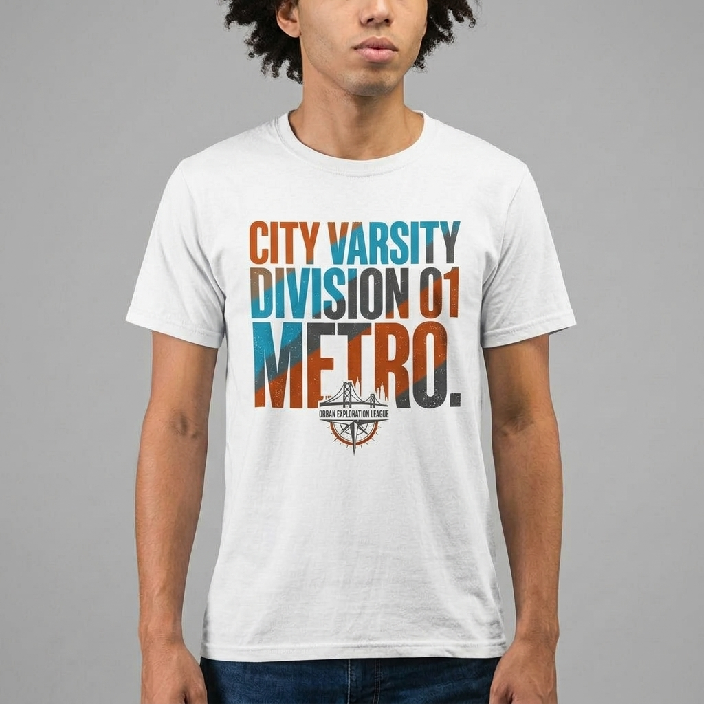 City Varsity Tee, Vintage Athletic Graphic T-Shirt, Unisex Streetwear Shirt CityTee7