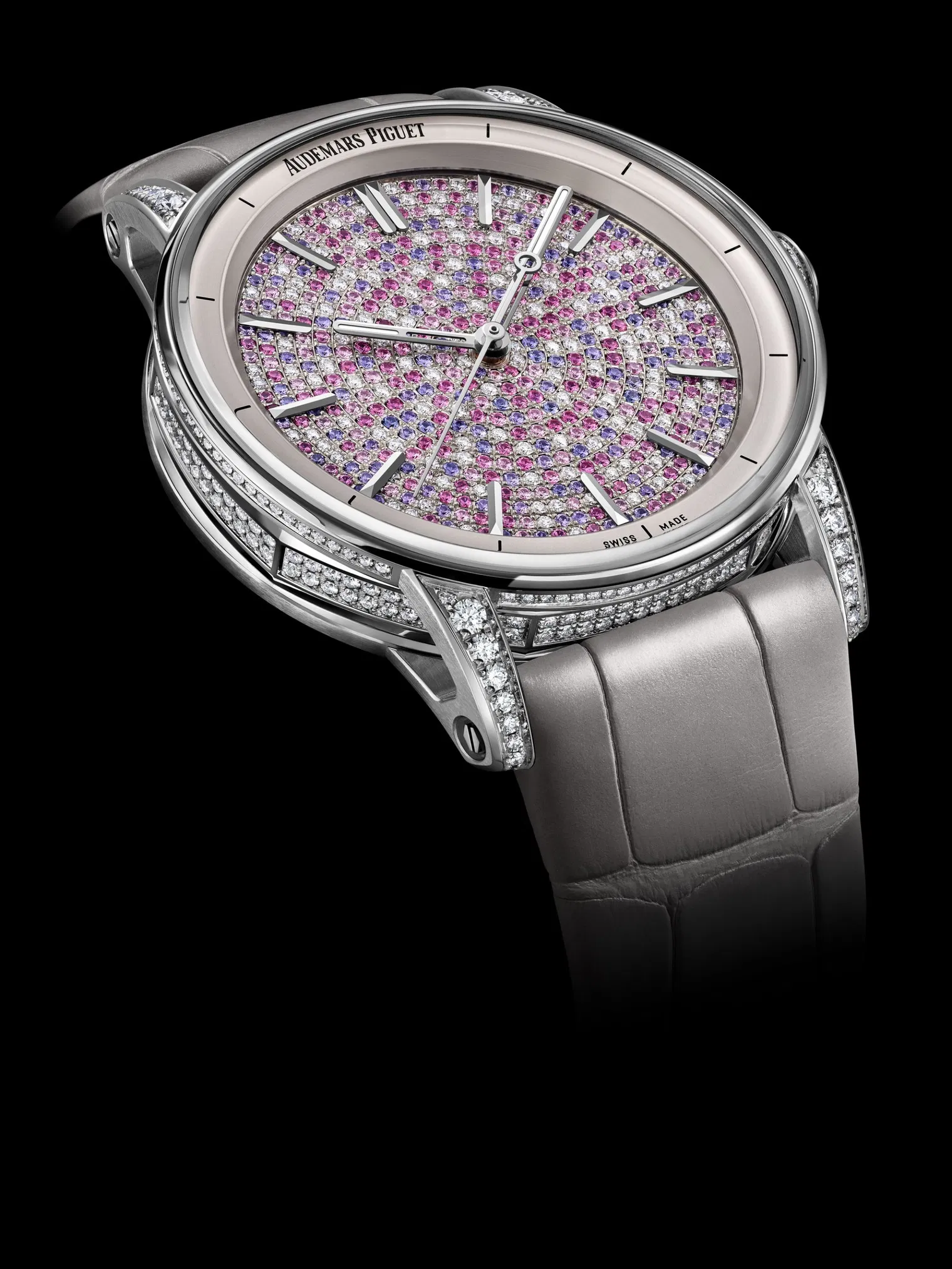 [2026 Mirror Grade]Audemars Piguet Code 11.59 Selfwinding White Gold 38 mm Pink Sapphires & Diamond Dial | 77410BC.ZZ.D132CR.01