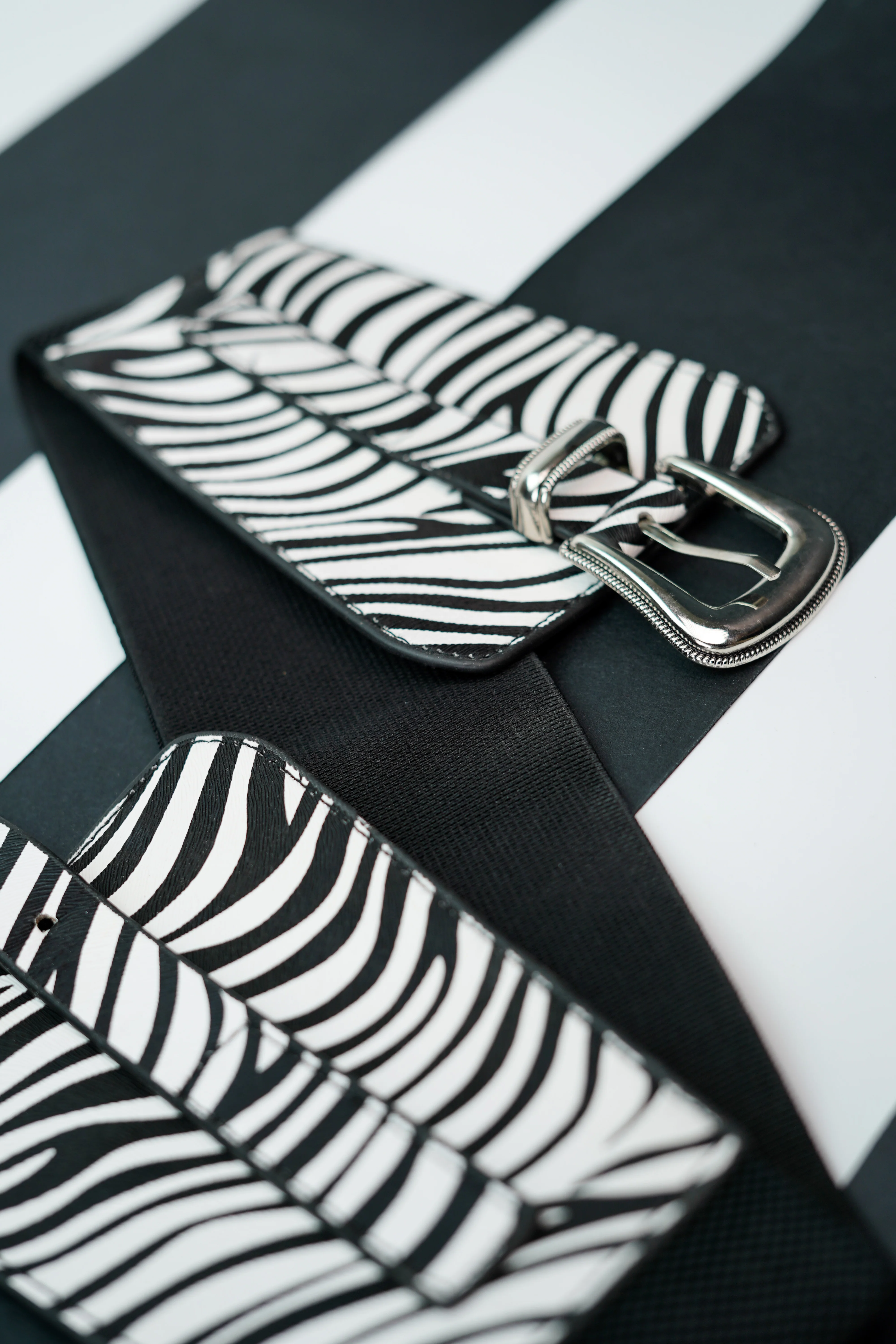 Zebra Print Wide Belt