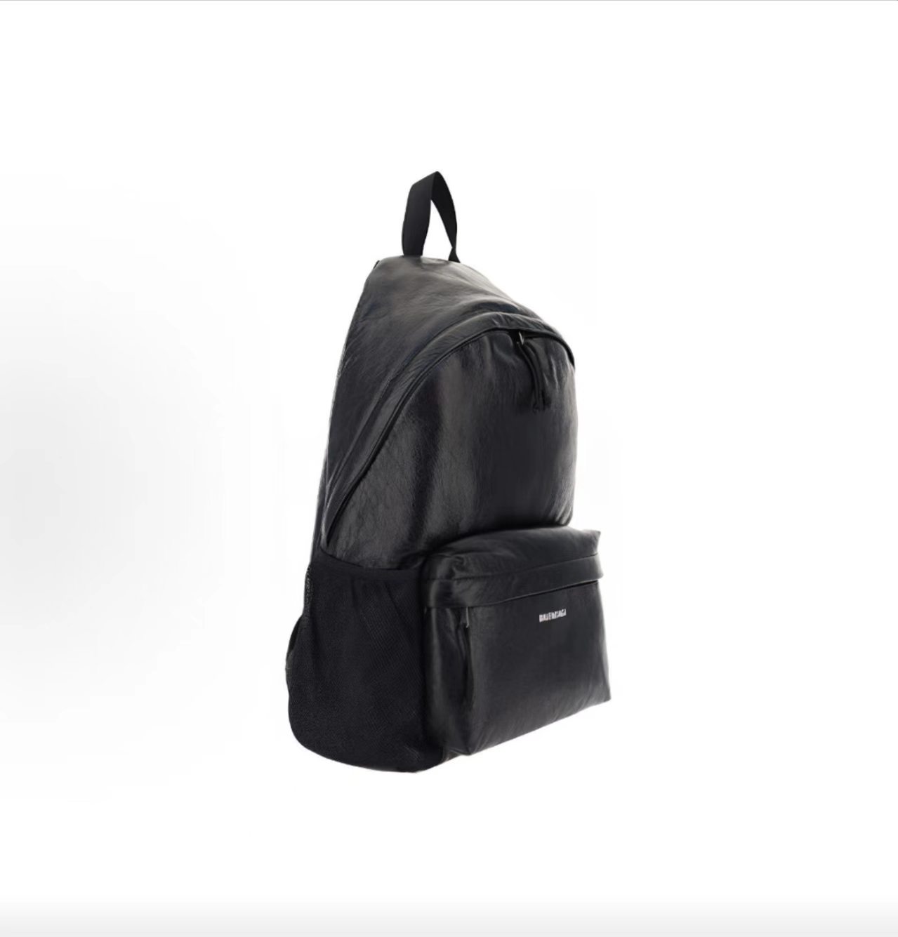 Balenciaga Explorer Crinkled Leather Backpack Black