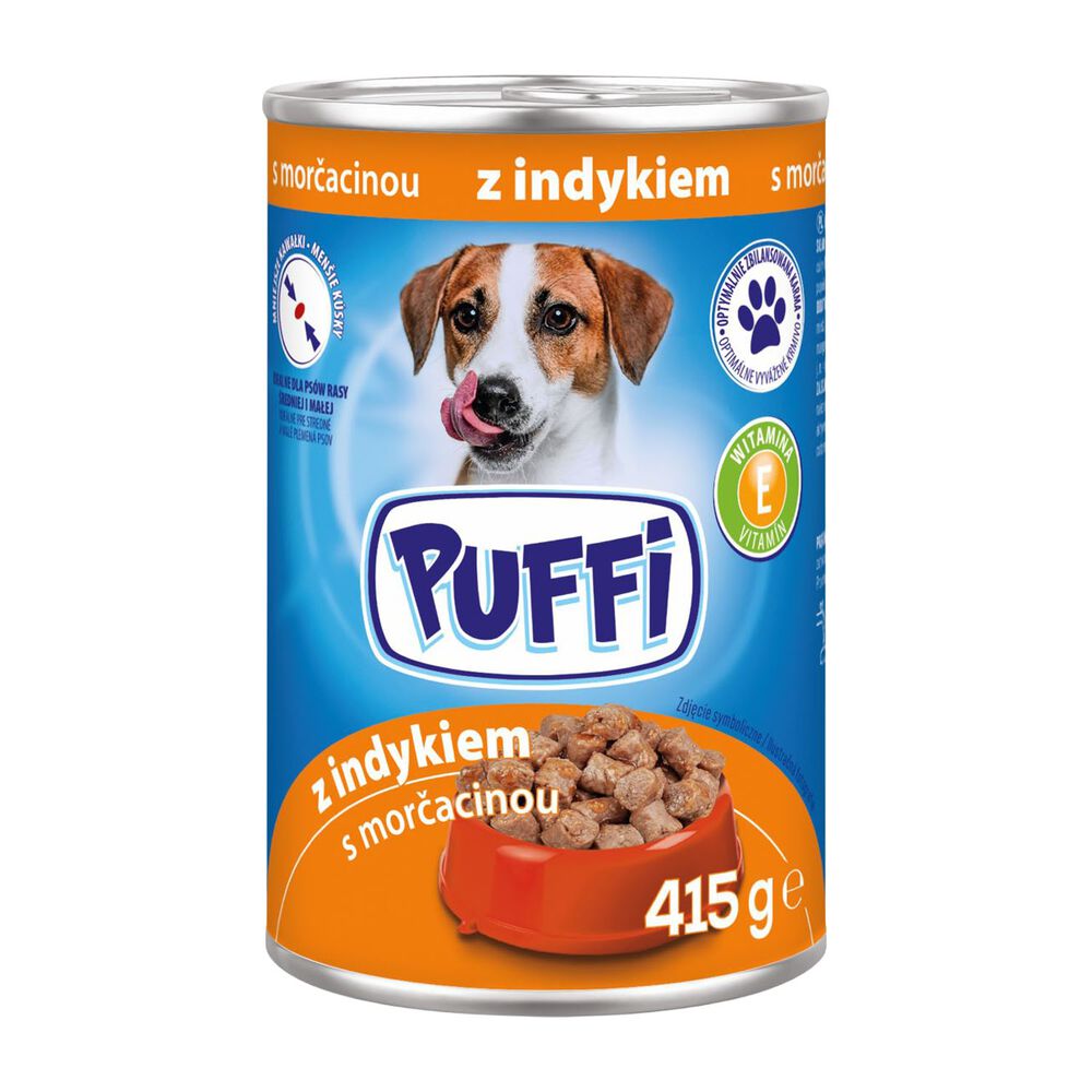 PUFFI Mokra karma dla psów Puffi, puszki, mix smaków, 20 x 415 g