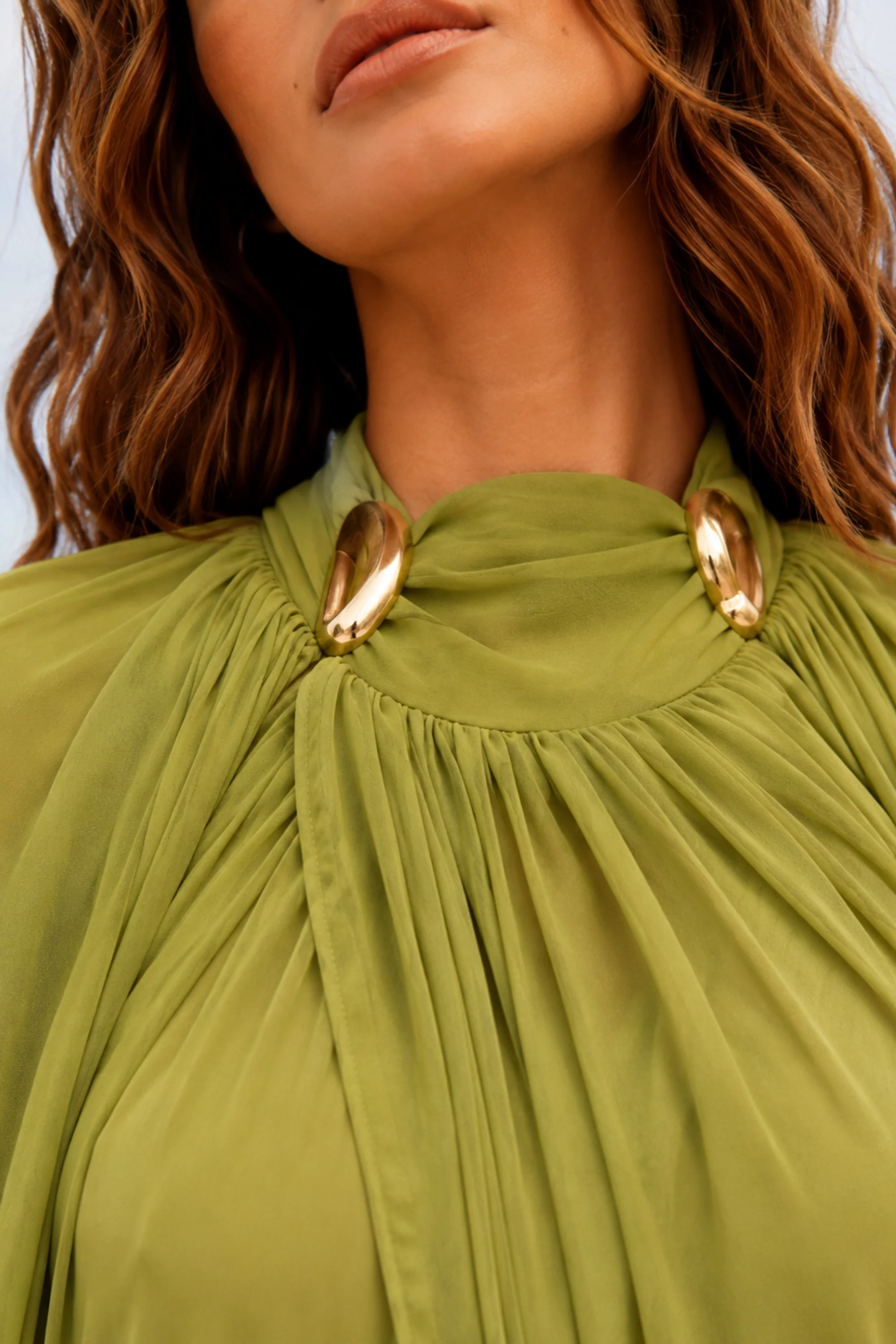 Lime Veil Cape Dress