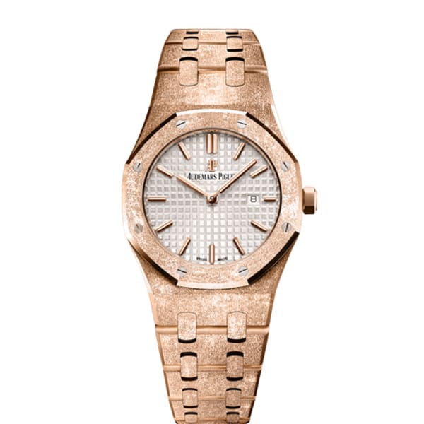 [2026 Mirror Grade]Audemars Piguet Royal Oak Frosted Gold Silver dial, 33mm, 18k Rose gold, 67653OR.GG.1263OR.01
