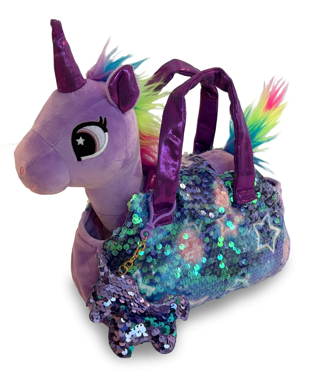 Pet Plush Set with Bag - Light Purple