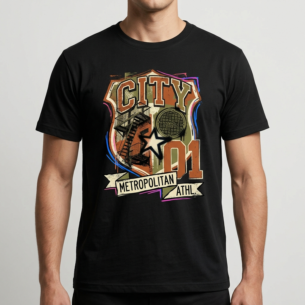 City Varsity Tee, Vintage Athletic Graphic T-Shirt, Unisex Streetwear Shirt CityTee7