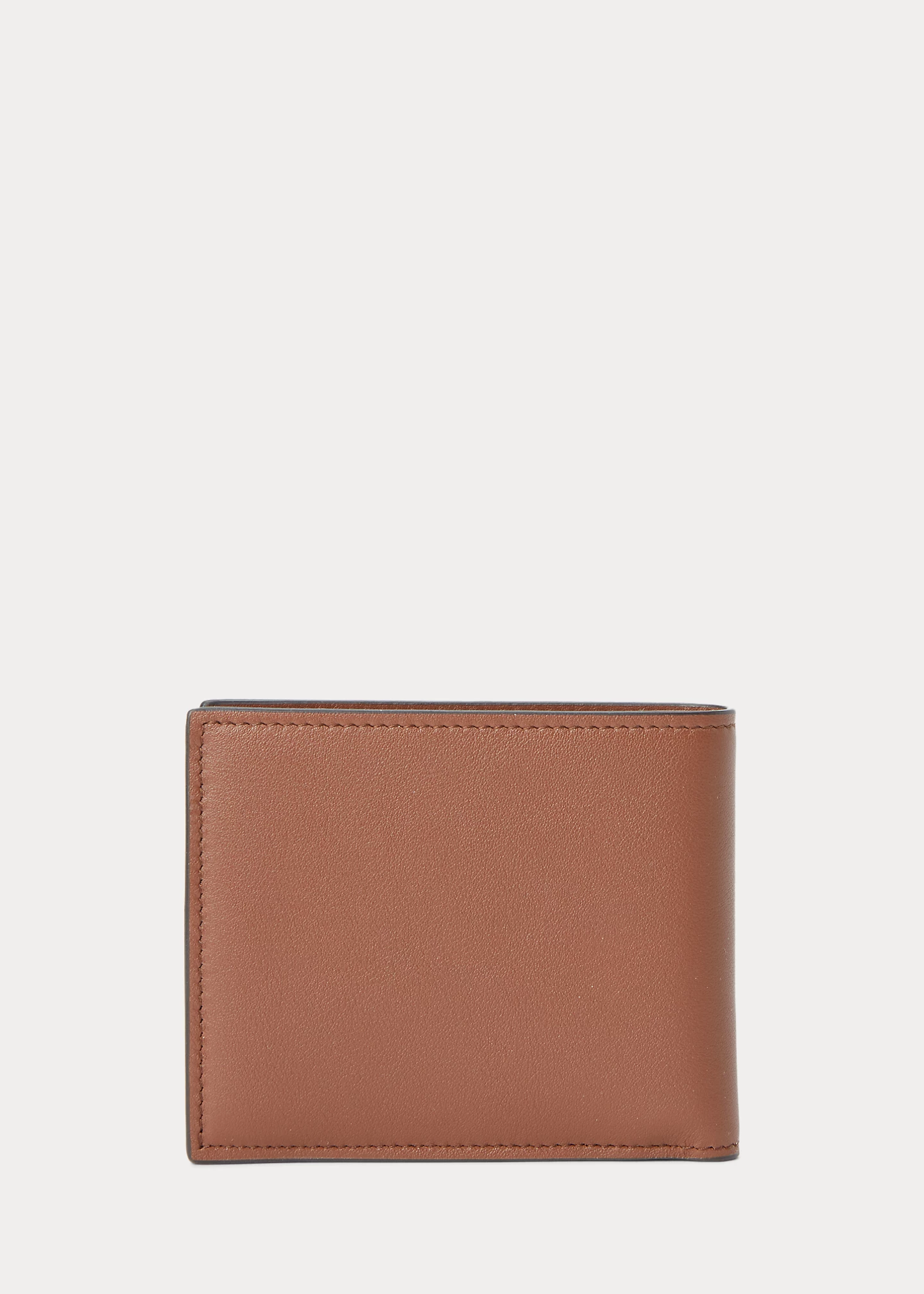 Metal-Plaque Calfskin Wallet
