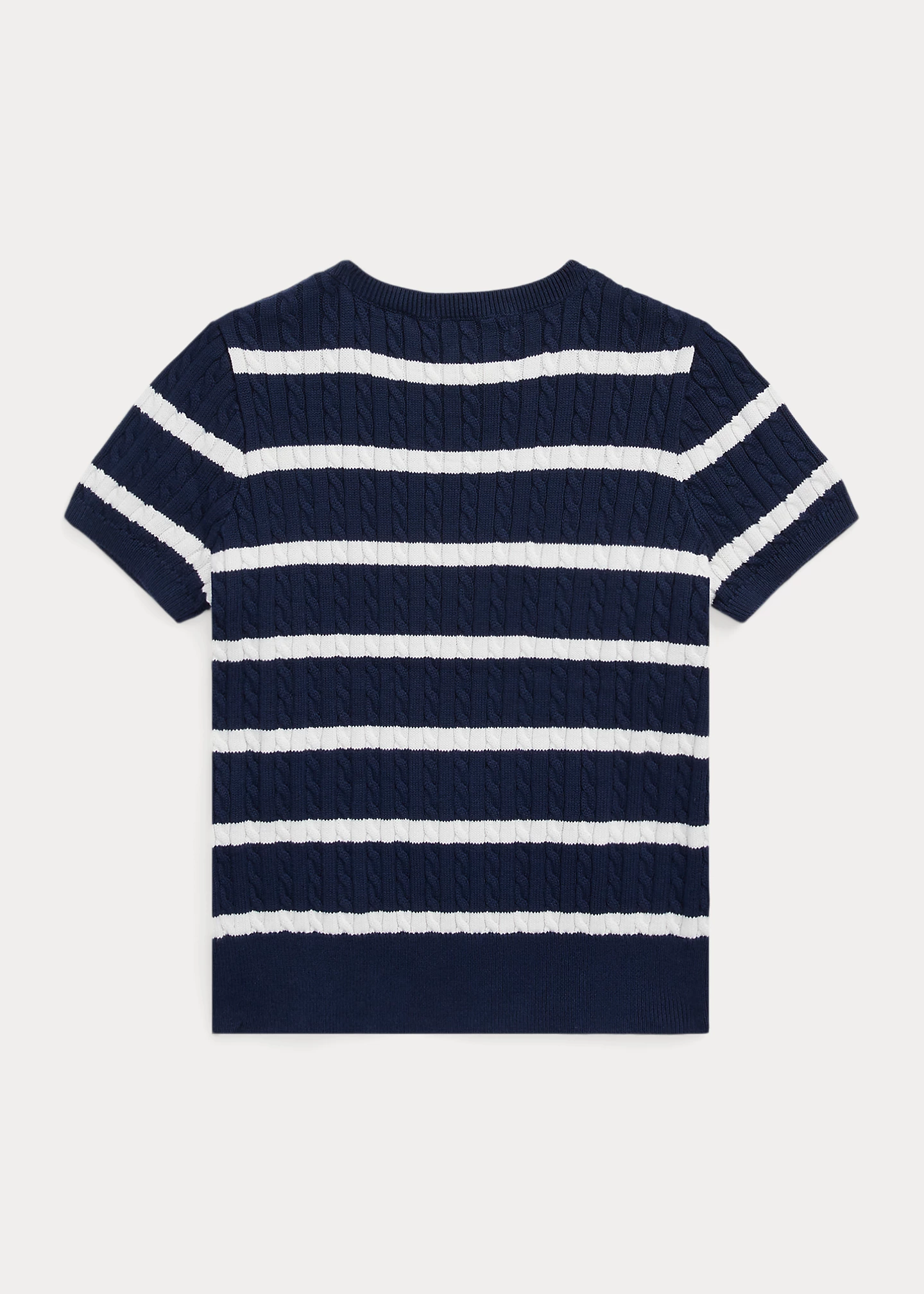 Striped Cotton Short-Sleeve Sweater