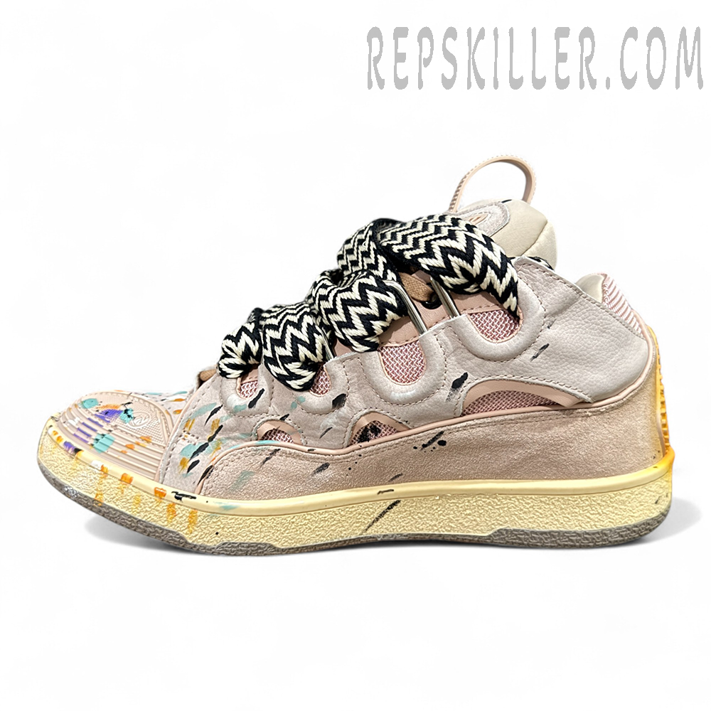 Lanvin Curb Sneakers 'Pink Paint Splatter'