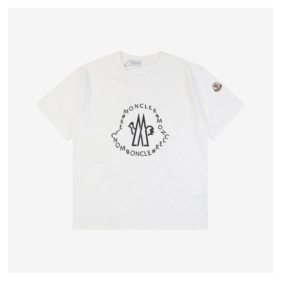 Mxxcler Front Crest Logo Print T-Shirt (Black/White)
