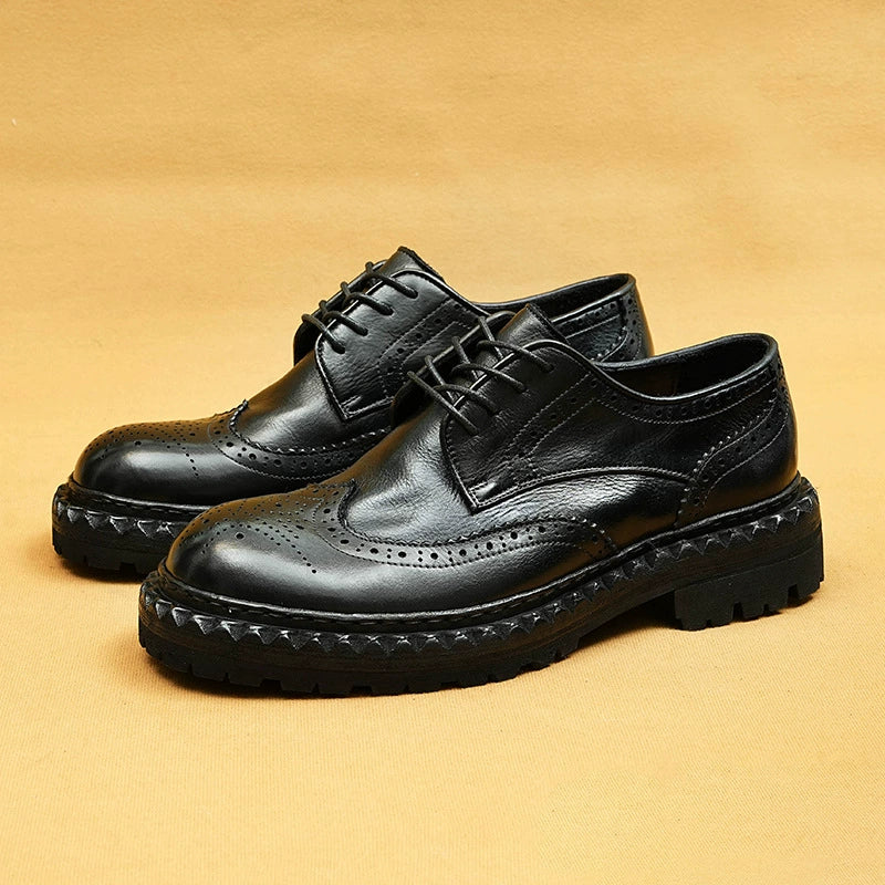 (Ships on 6 days)Men’s Genuine Leather Brogue Shoes 82713