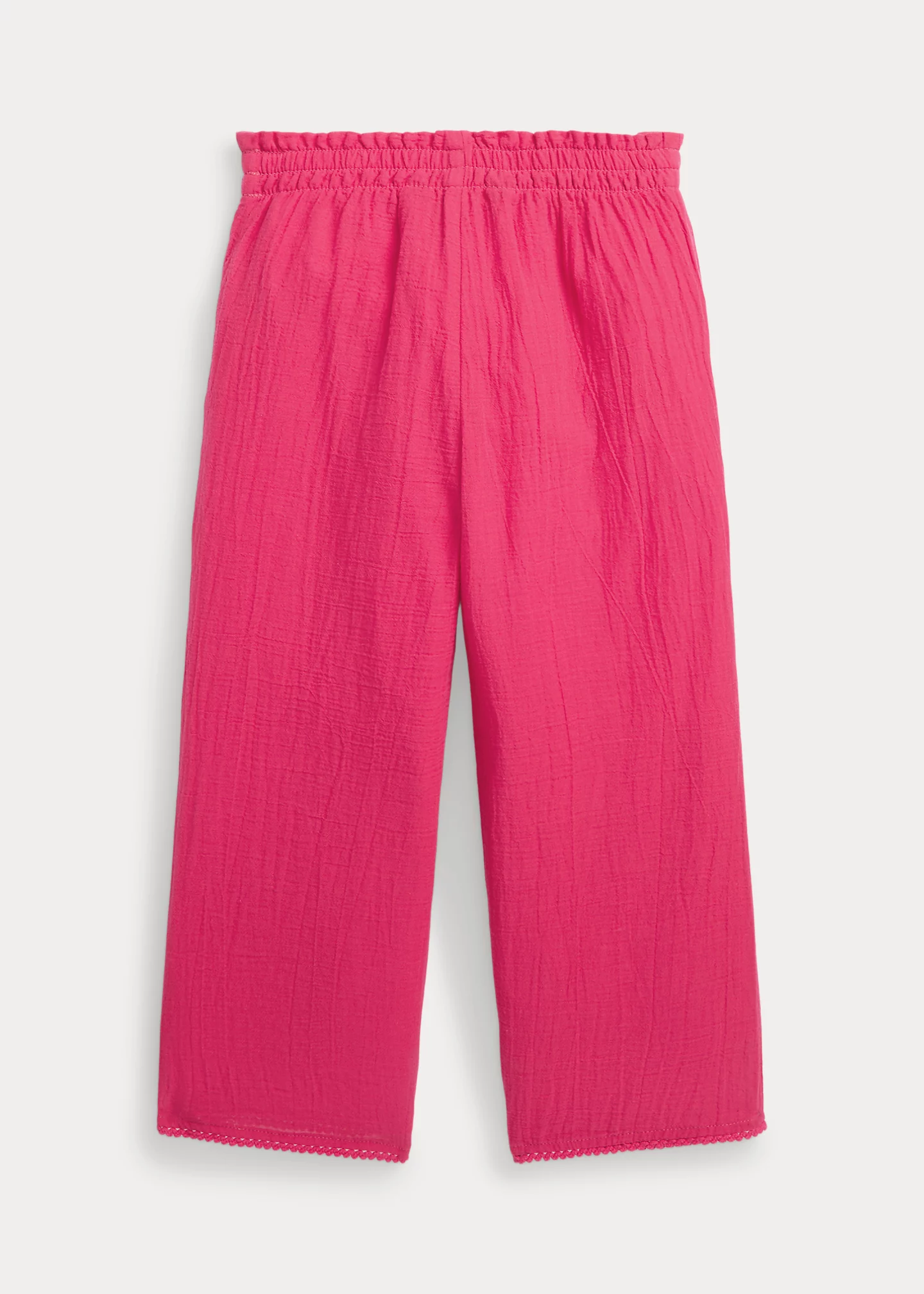 Crochet-Trim Cotton Gauze Pant