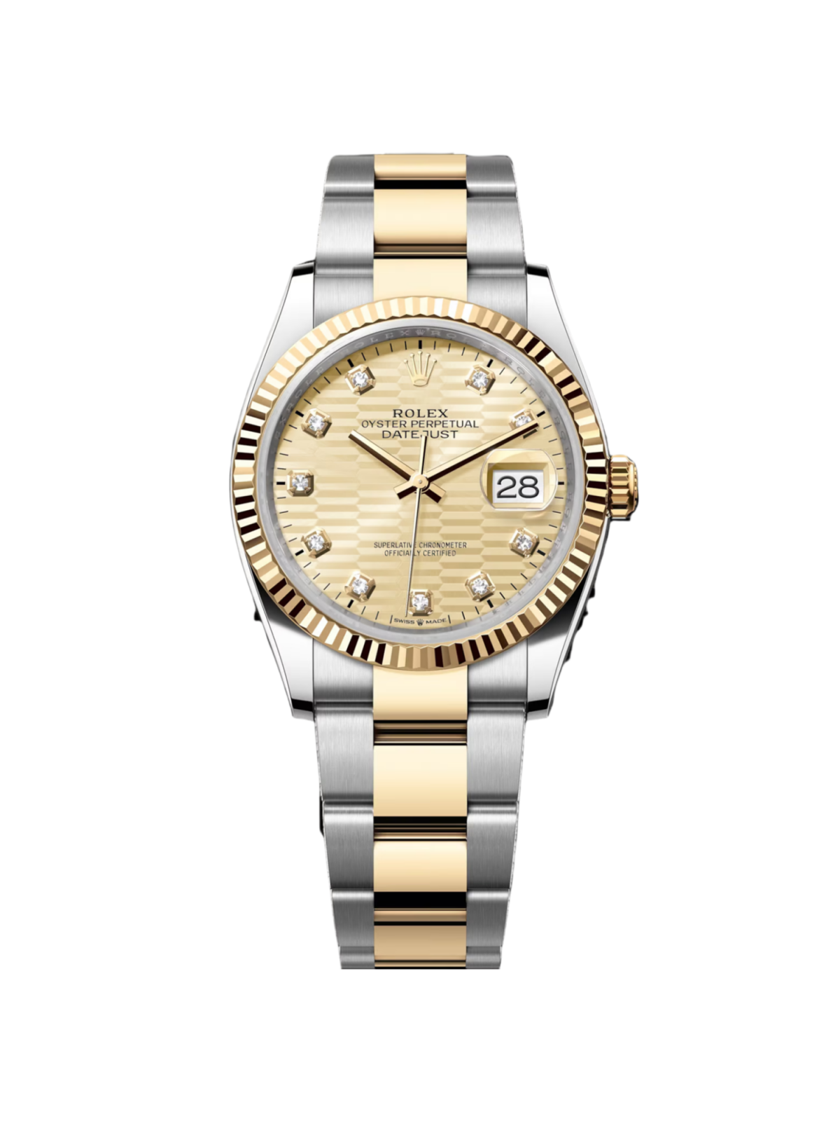 [2026 Mirror Grade]RLX  Datejust 36mm 126233 Champagne Fluted Motif Diamond Dial Jubilee Bracelet