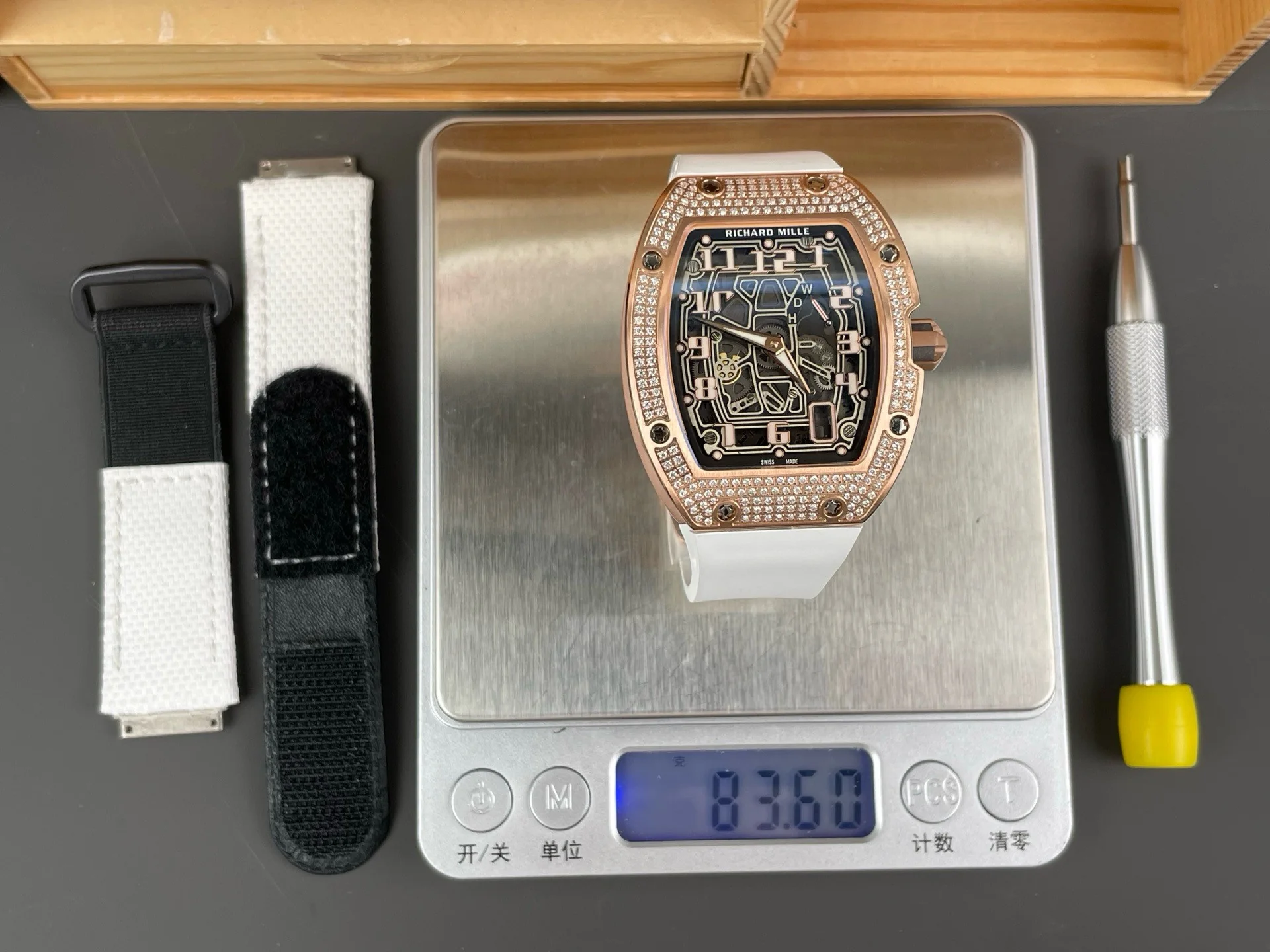 RM67-01 Full Diamond Rose Gold Case