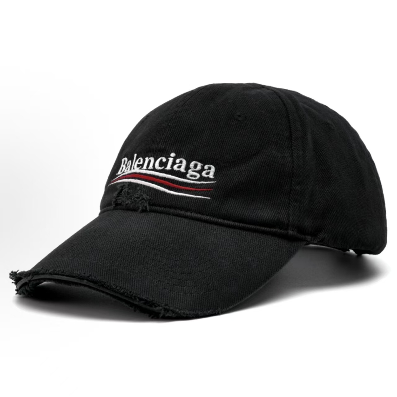 Balenciaga Destroyed Wave Logo Baseball Cap
