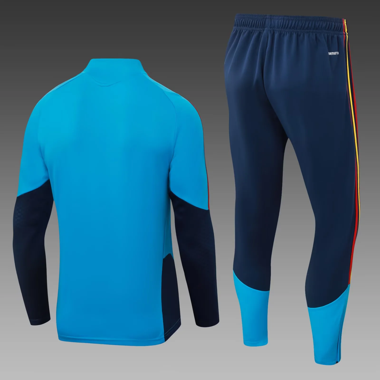 2026 Spain Half-Zip Training Suit Royal Blue Set Shirt