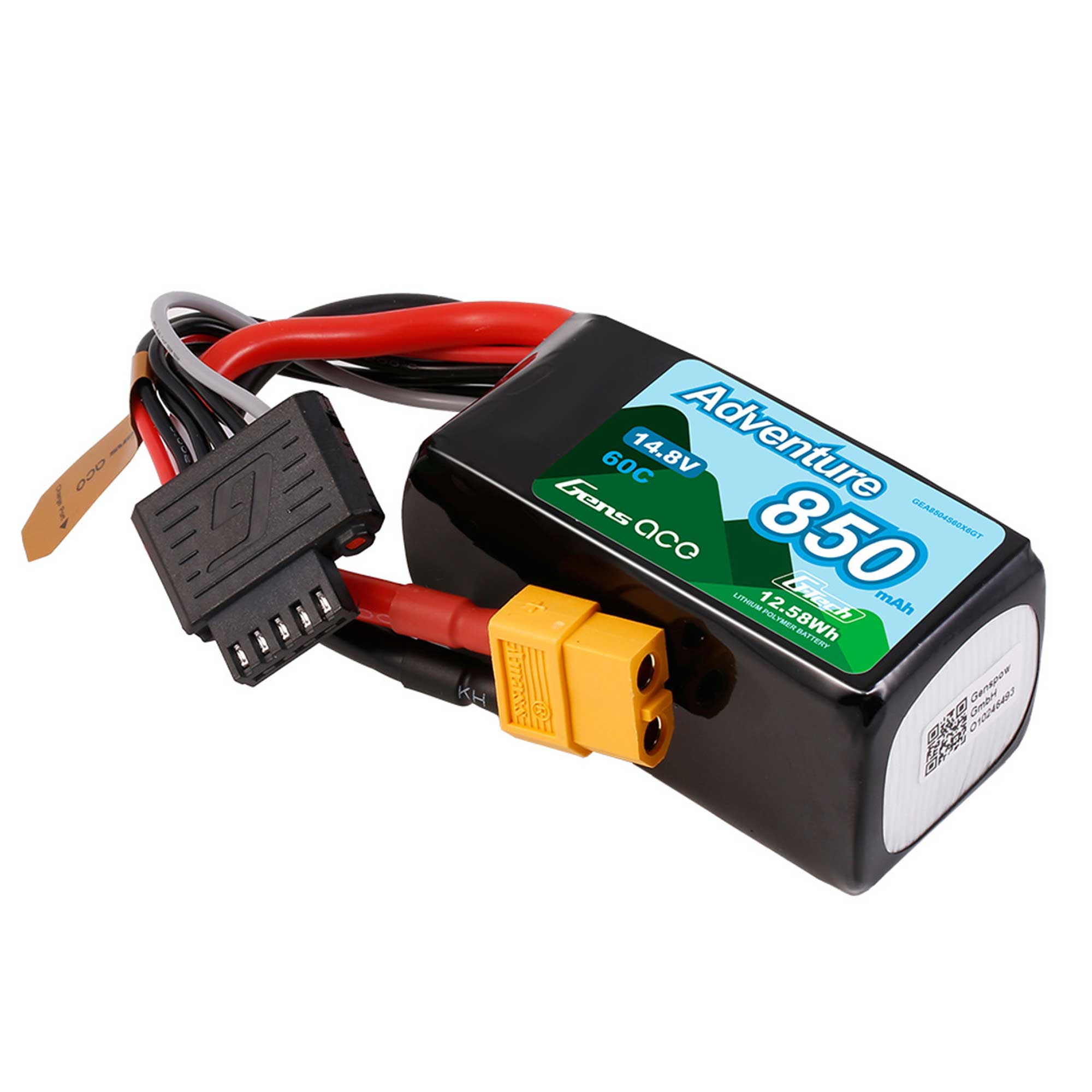 14.8V 850mAh 4S 60C G-Tech LiPo Battery: XT60