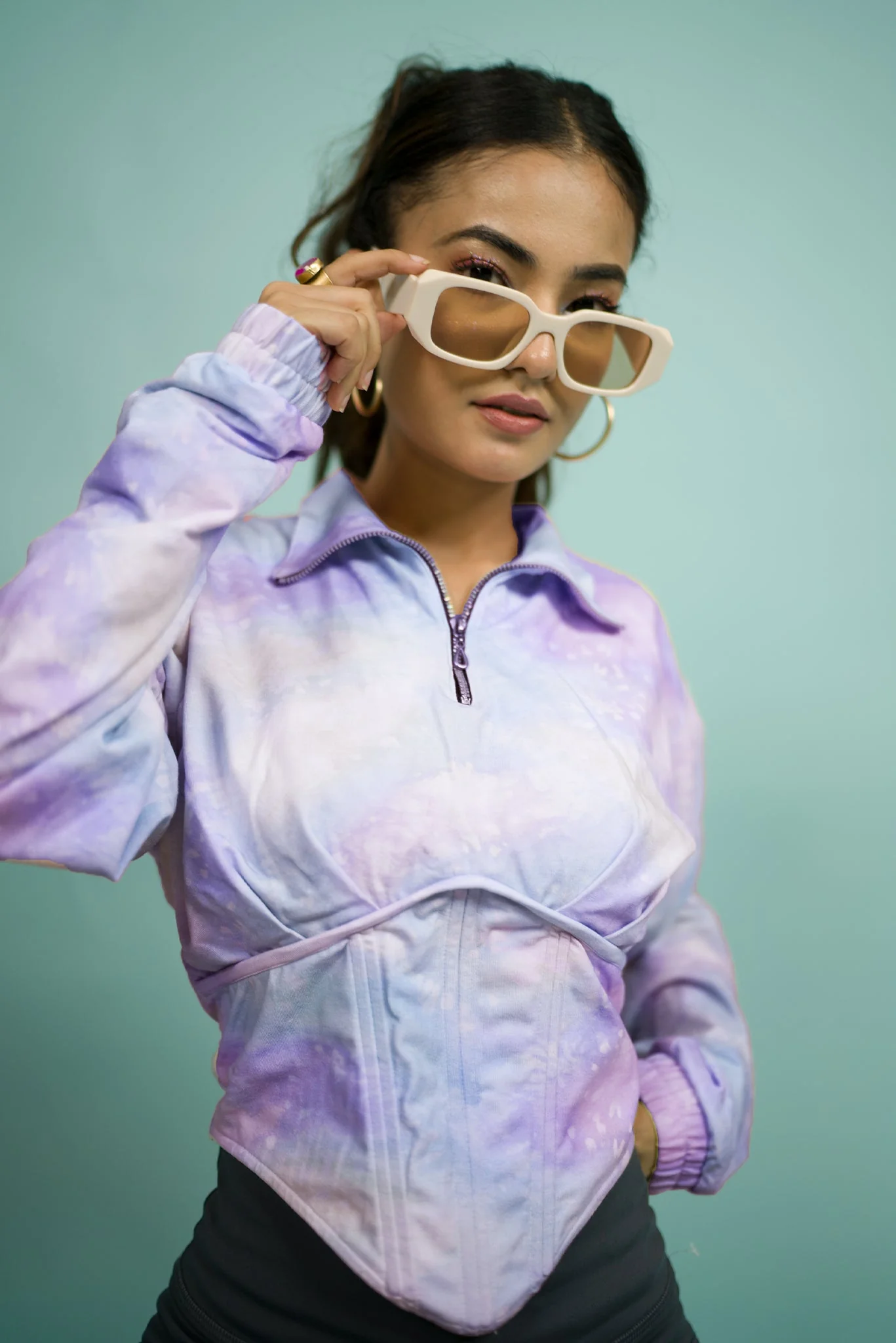 Tie-Dye Noodie In Lilac