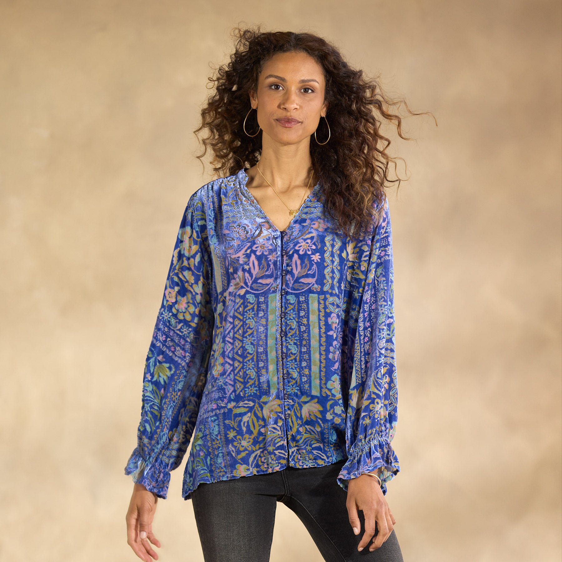 Joasie Burnout Velvet Top, Petite
