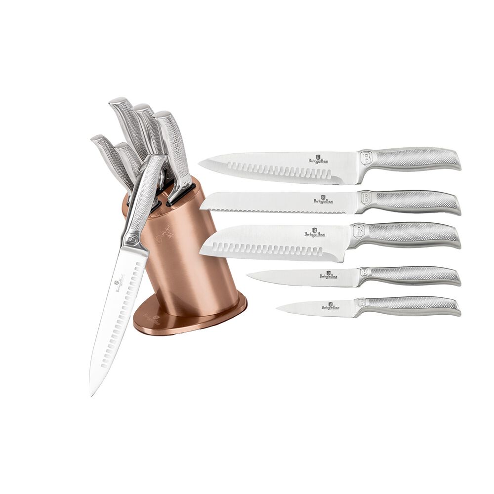 BERLINGERHAUS Zestaw 5 noży Rose Gold, w bloku, ze stojakiem