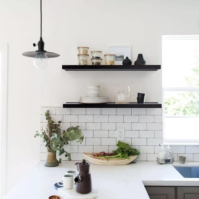 Floating Shelves Black 17 inch