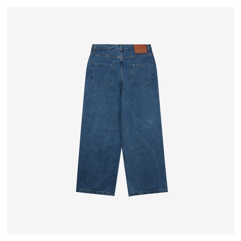L Anagram Knee Embroidered Denim Pants