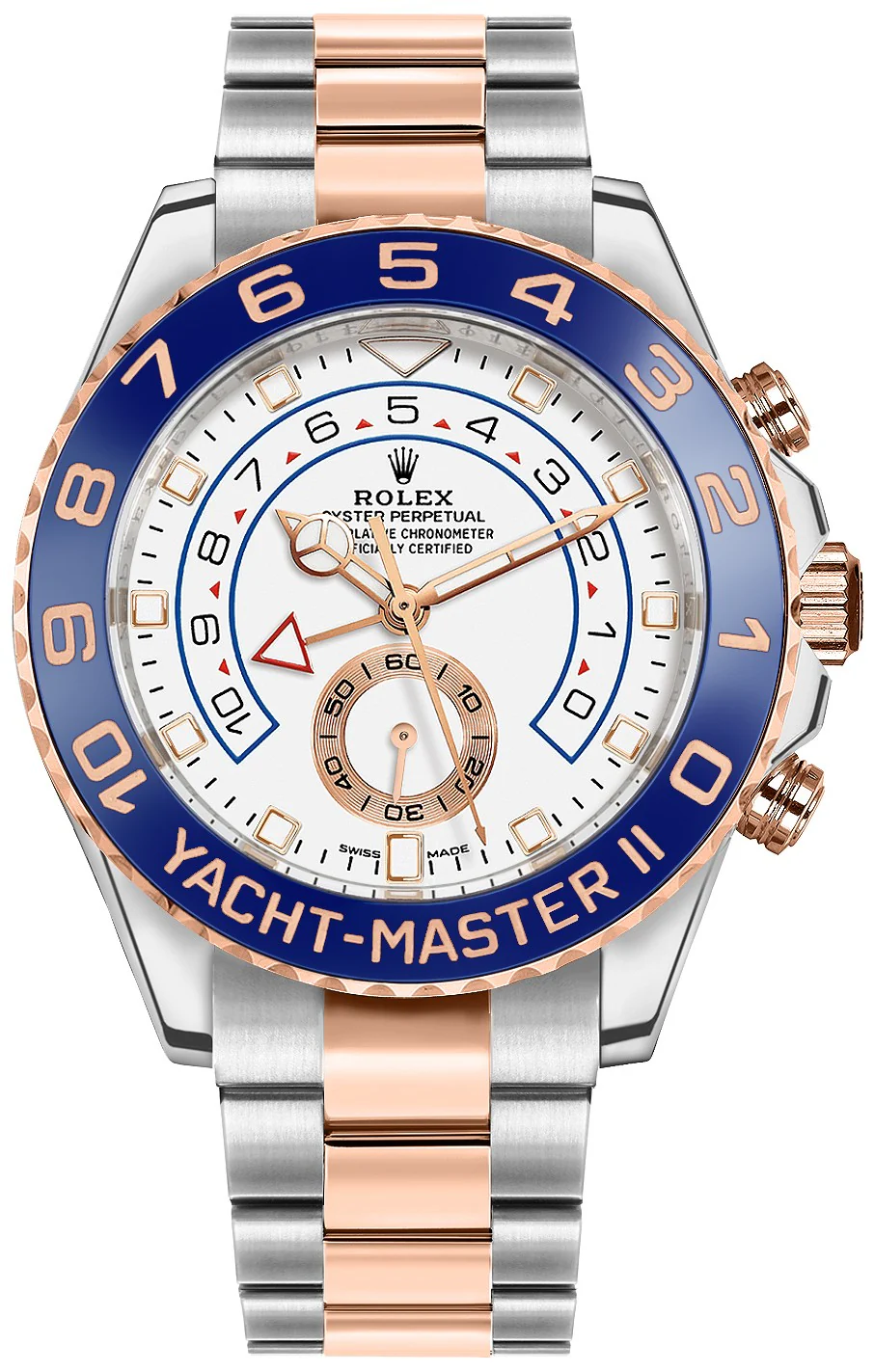 [2026 Mirror Grade]Rolex Yacht-Master II Two Tone Steel Rose Gold White Dial Watch 116681