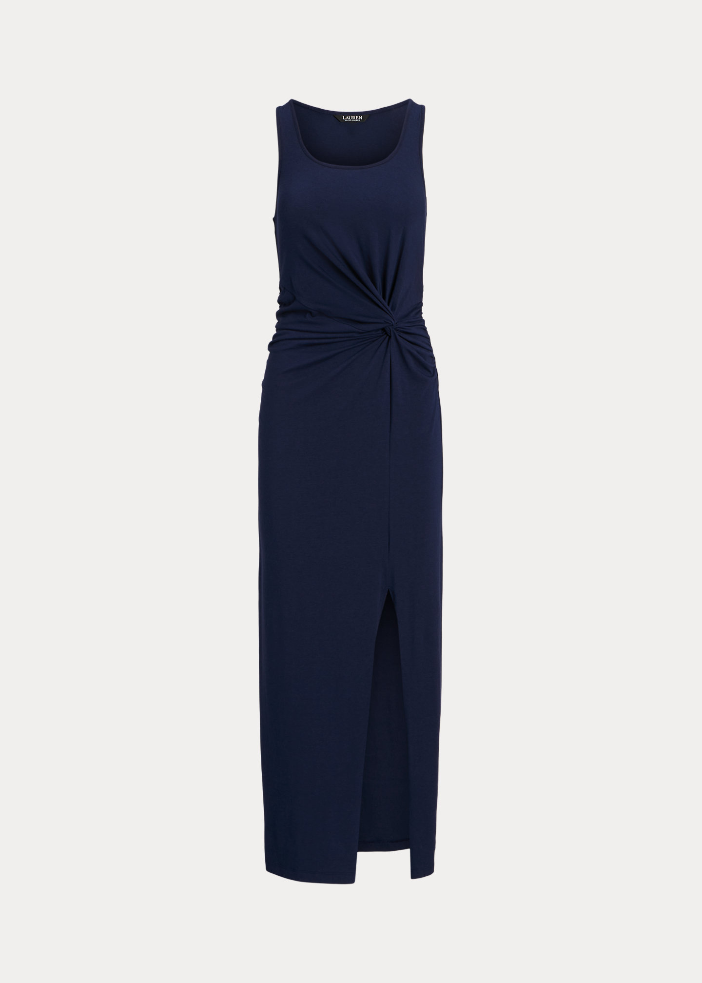 Twist-Front Jersey Sleeveless Dress