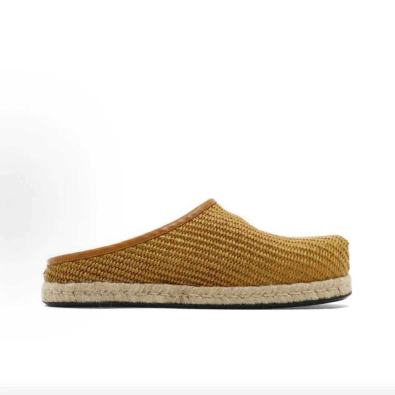 Marni Fussbett Brown Raffia Jute Sole Logo Mule