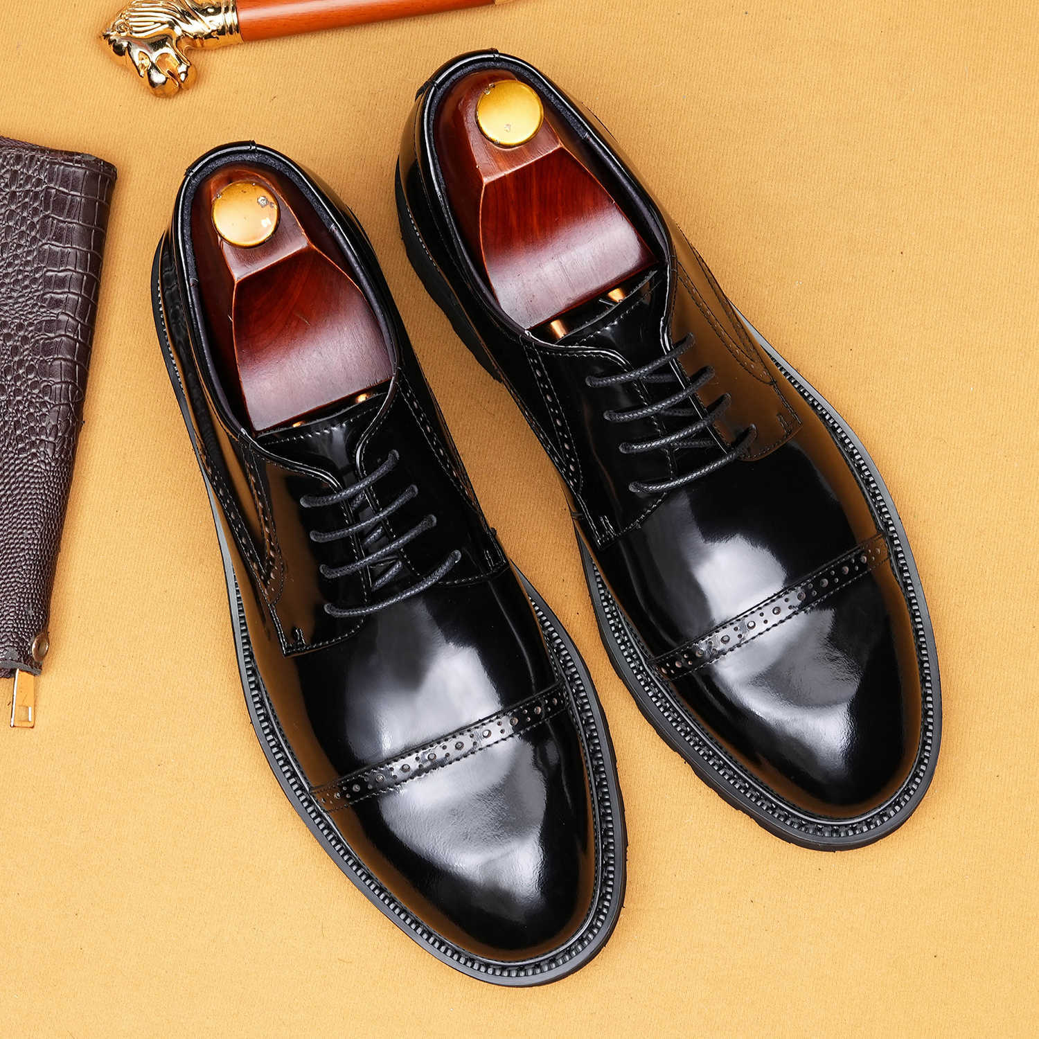 2026 New Men’s Brogue Business Derby Shoes 25869