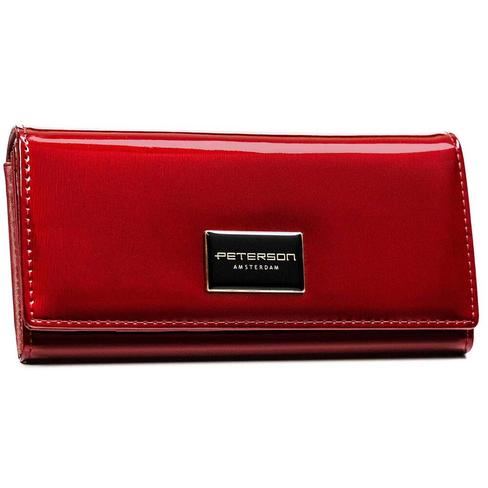 PETERSON Portfel damski skórzany Peterson, 9,5 x 18,5 x 3,5 cm, RFID, z portmonetką