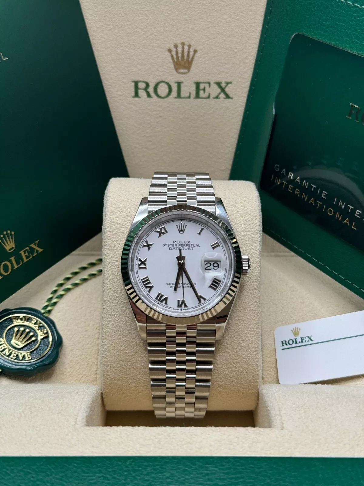[2026 Mirror Grade]RLX Datejust 41mm Smooth Bezel White Roman Dial Jubilee - 126300-0016