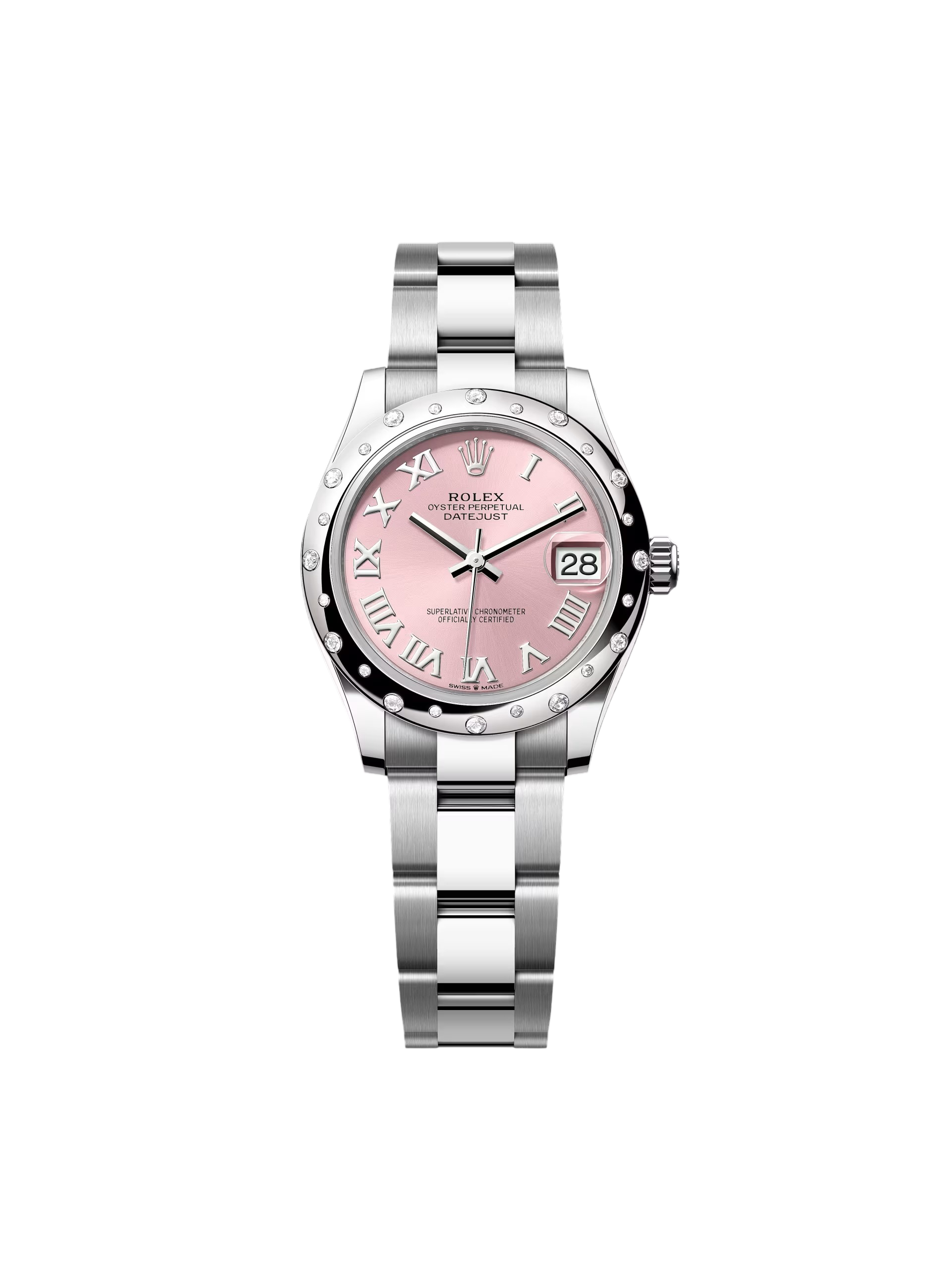 [2026 Mirror Grade]RLX Datejust m278344-0021/0022 Pink Dial 31mm Domed Diamond Oyster Watch