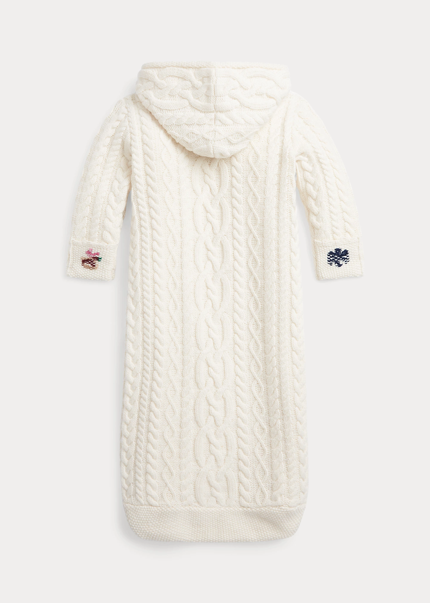 Intarsia-Knit Hooded Bunting